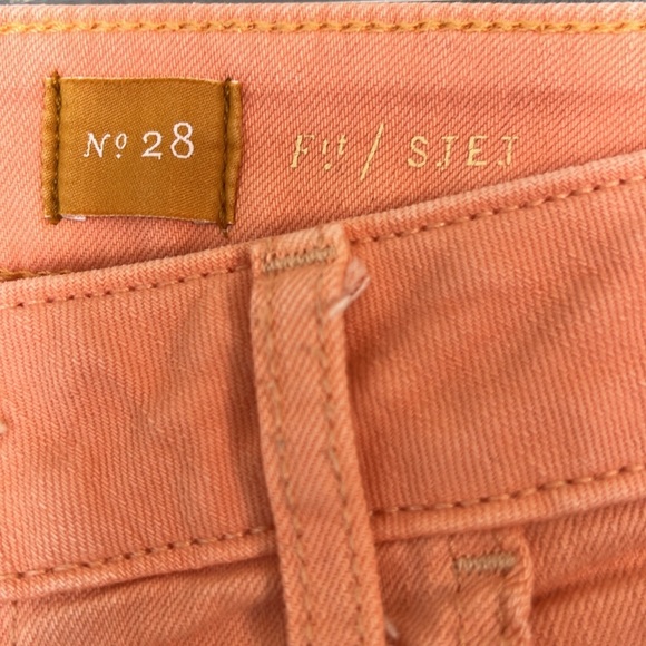 Pilcro Letterpress Anthropologie Peach Stet Crop Capri Denim Jeans Size 28 - Picture 4 of 14